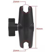 Soporte de montaje RAM. Compatible con soporte de brazo de doble enchufe de bola de 1 pulgada y 25mm para abrazadera de cámara de acción de motocicleta