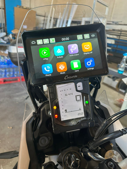 Soporte Carpuride EXTRAÍBLE con LLAVE para barra de moto GPS, Carplay, Smartphone, etc...