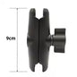 Soporte de montaje RAM. Compatible con soporte de brazo de doble enchufe de bola de 1 pulgada y 25mm para abrazadera de cámara de acción de motocicleta