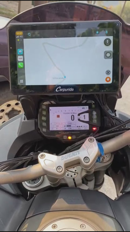 Soporte Carpuride EXTRAÍBLE con LLAVE para barra de moto GPS, Carplay, Smartphone, etc...