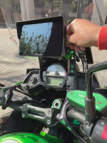 SOPORTE CARPURIDE EXTRAÍBLE con LLAVE para BARRA de moto GPS, Carplay, Smartphone, etc...